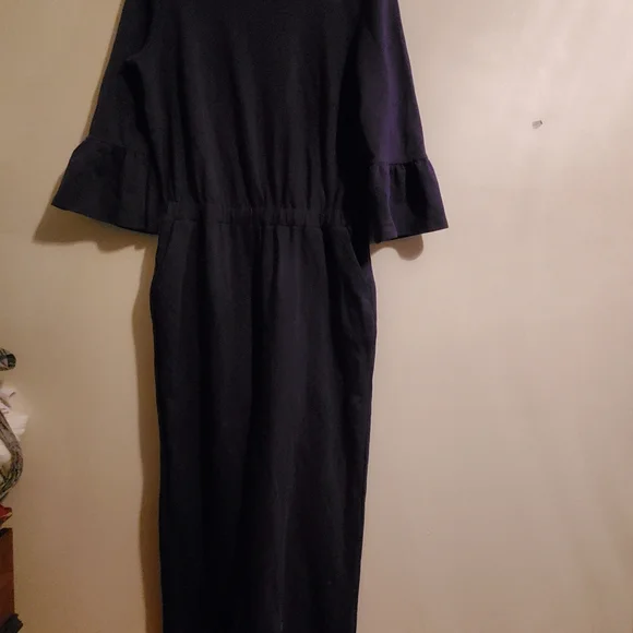 Navy ruffle sleeve jumper - Picture 2 of 4